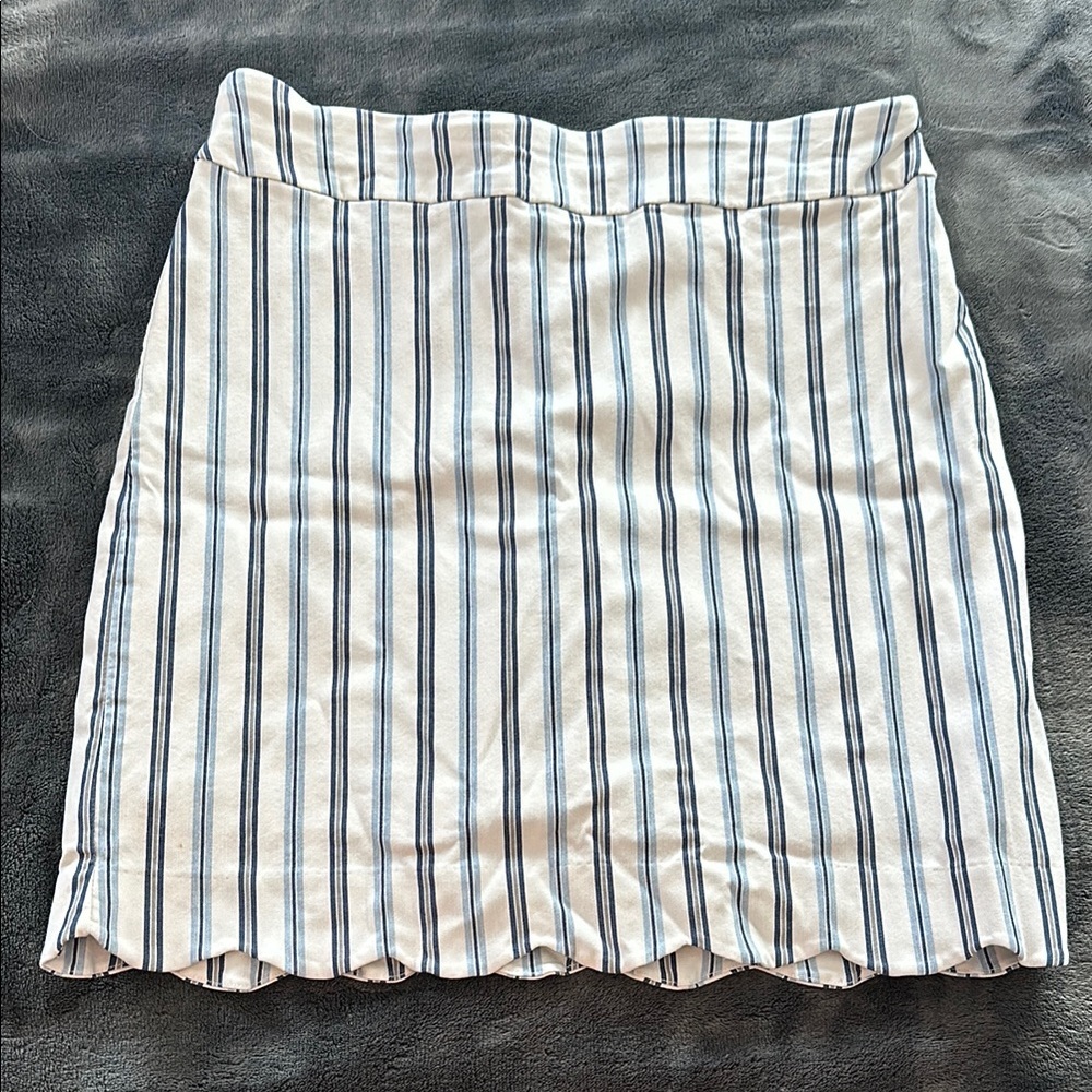 Coral Bay White and Blue Mini Pencil Skirt